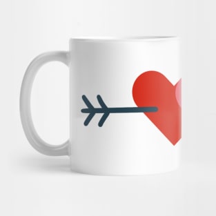 Valentine Hearts and Arrow Mug